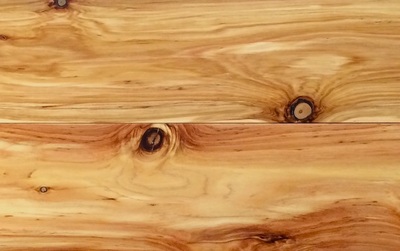 Photo: Beautiful grain and knots in 5-1/4" x 3/4" Australian Cypress flooring. © all rights reserved.