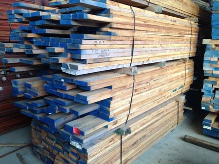 Photo - stack of Australian Cypress rough lumber.©all rights reserved.