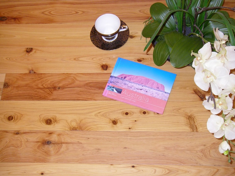 Photo - Installed wide board Australian Cypress floor. ©2013.