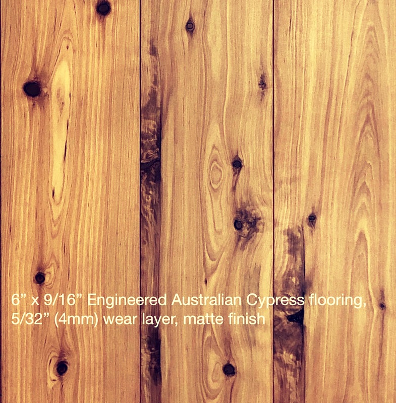 Photo: 3-strip engineered Australian Cypress flooring, 7-1/2